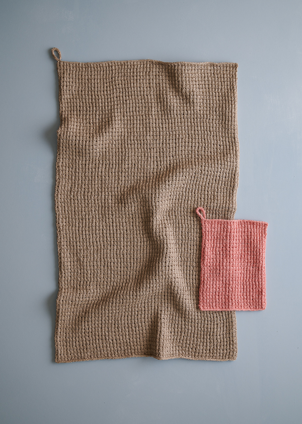 Waffle Stitch Washcloth + Hand Towel In Santolina | Purl Soho