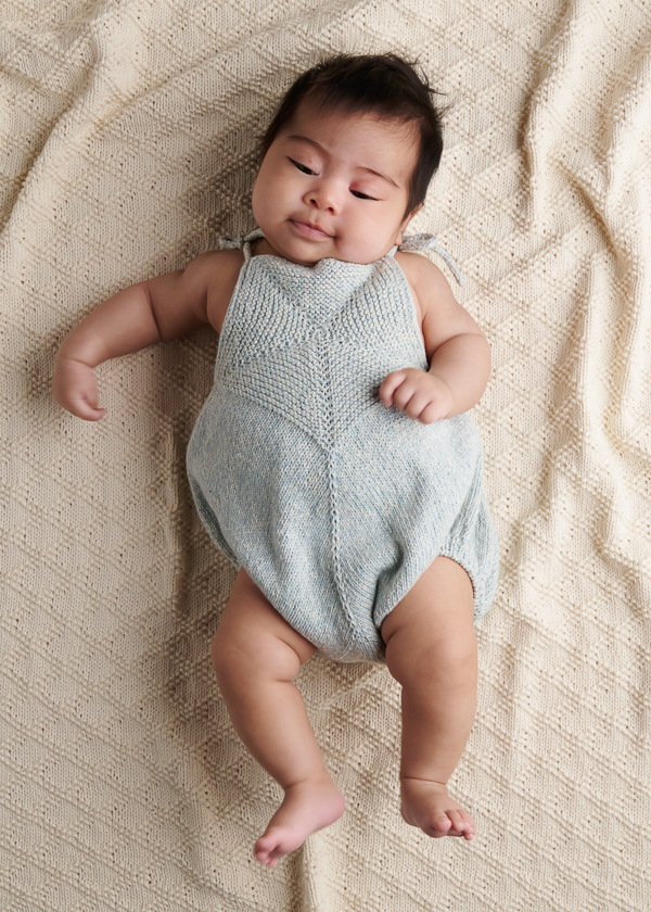 Ainur Berkimbay For Purl Soho: Pinwheel Baby Romper In Picnic Cotton | Purl Soho