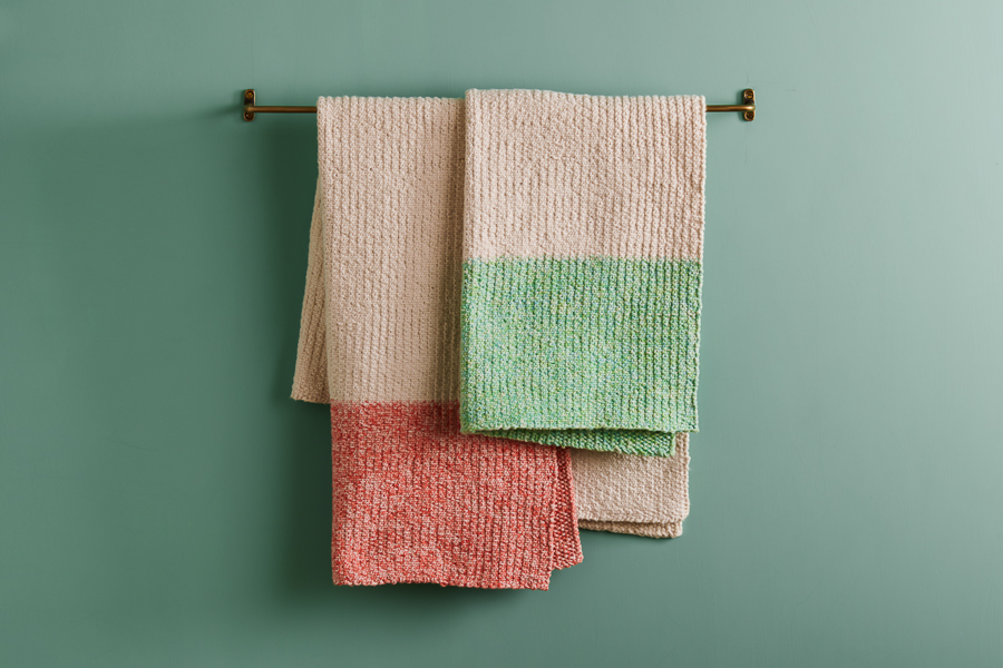 Colorblock Hand Towel in Sunshower Cotton | Purl Soho