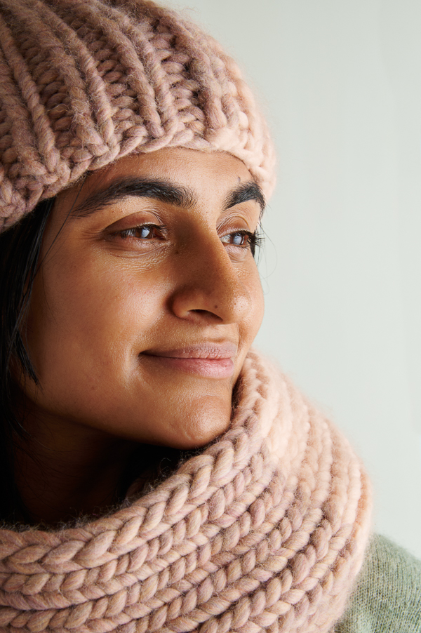 Two-Tone Pom Pom Hat + Scarf | Purl Soho