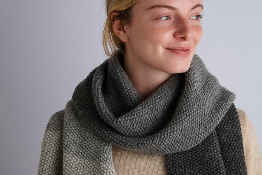 Nine-Note Seed Stitch Wrap in New Colors | Purl Soho