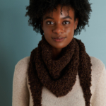 free Warm + Fuzzy Kerchief scarf knitting pattern in Purl Soho's Fiddlehead yarn