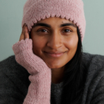 free Picot Hat + Hand Warmers knitting pattern in Purl Soho's Yonder yarn