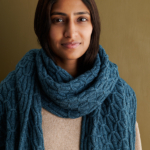 free Smocking Stitch Wrap knitting pattern by Aubrey Baumgartner in Purl Soho's Plein Air yarn