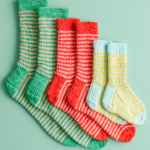 free Fun Striped Socks knitting pattern in Purl Soho's Fine Print yarn