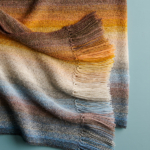 free Quaking Aspen Wrap knitting pattern in Purl Soho's Linen Quill Minis yarn