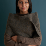 free Heather Wrap knitting pattern in Purl Soho's Wild Donegal yarn