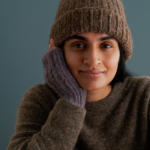 free Chalet Hat + Hand Warmers knitting pattern in Purl Soho's Pouf yarn