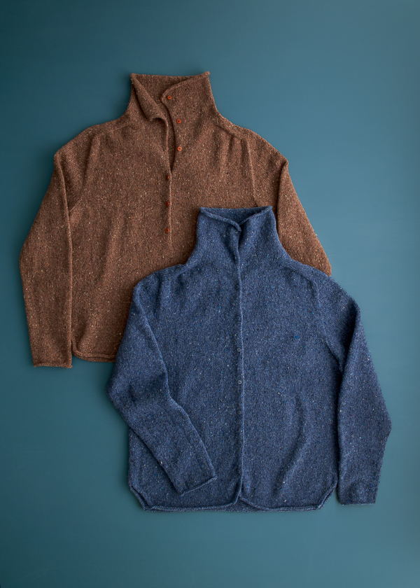 Top-Down Turtleneck Cardigan + Henley in Echo Wool | Purl Soho