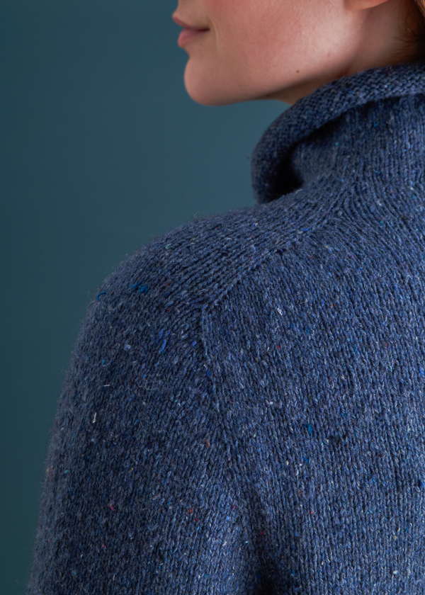 Top-Down Turtleneck Cardigan + Henley in Echo Wool | Purl Soho