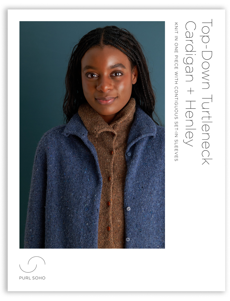 Top-Down Turtleneck Cardigan + Henley in Echo Wool | Purl Soho