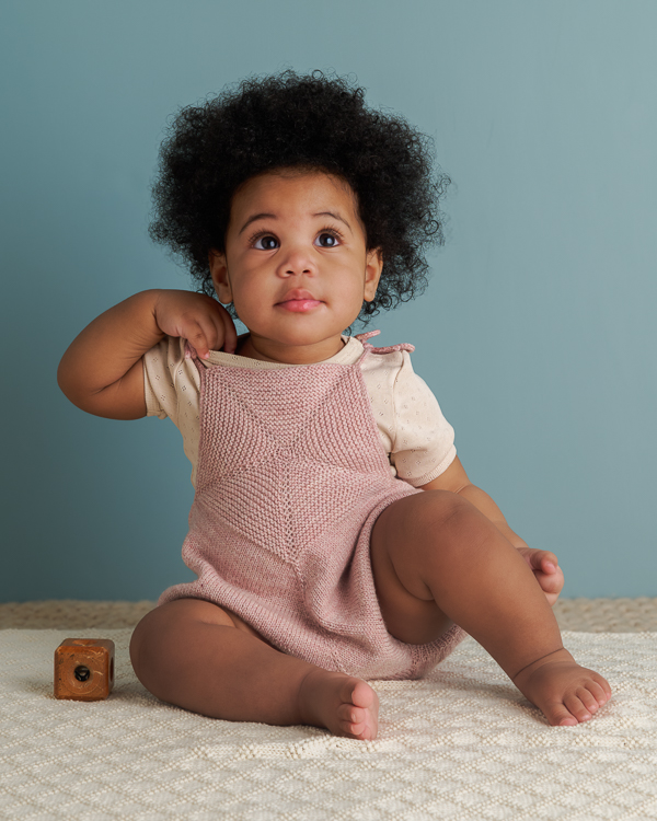 Ainur Berkimbay For Purl Soho: Pinwheel Baby Romper In Picnic Cotton | Purl Soho