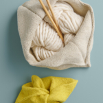 free Simple Knot Bag knitting pattern in Purl Soho's Field Notes, cotton and hemp DK yarn