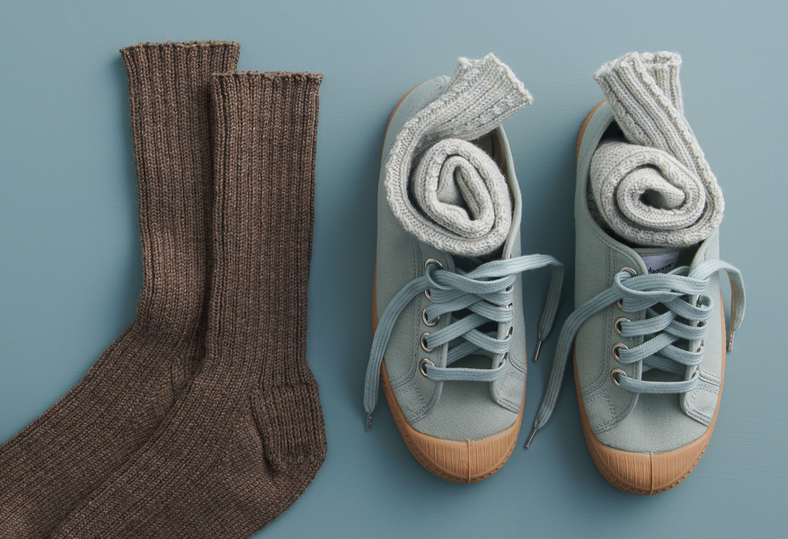 Toe-Up Socks in Stormy Superwash Sock | Purl Soho