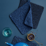 free Blue Moon Pot Holder knitting pattern in Purl Soho's Japanese Denim Cotton